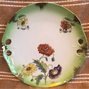 Antique/Vintage Victoria Carlsbad Austria Handled  10” Cake Plate / Serving Dish